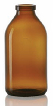 125 ml infuusflacon, amber, type 2 geblazen glas